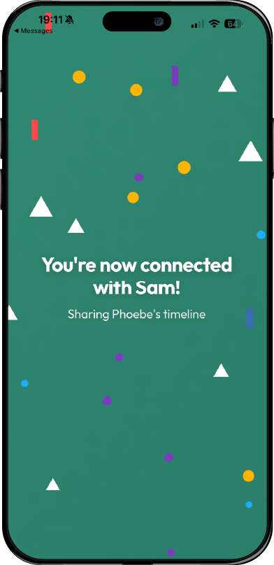 You're connected - sharing the timeline